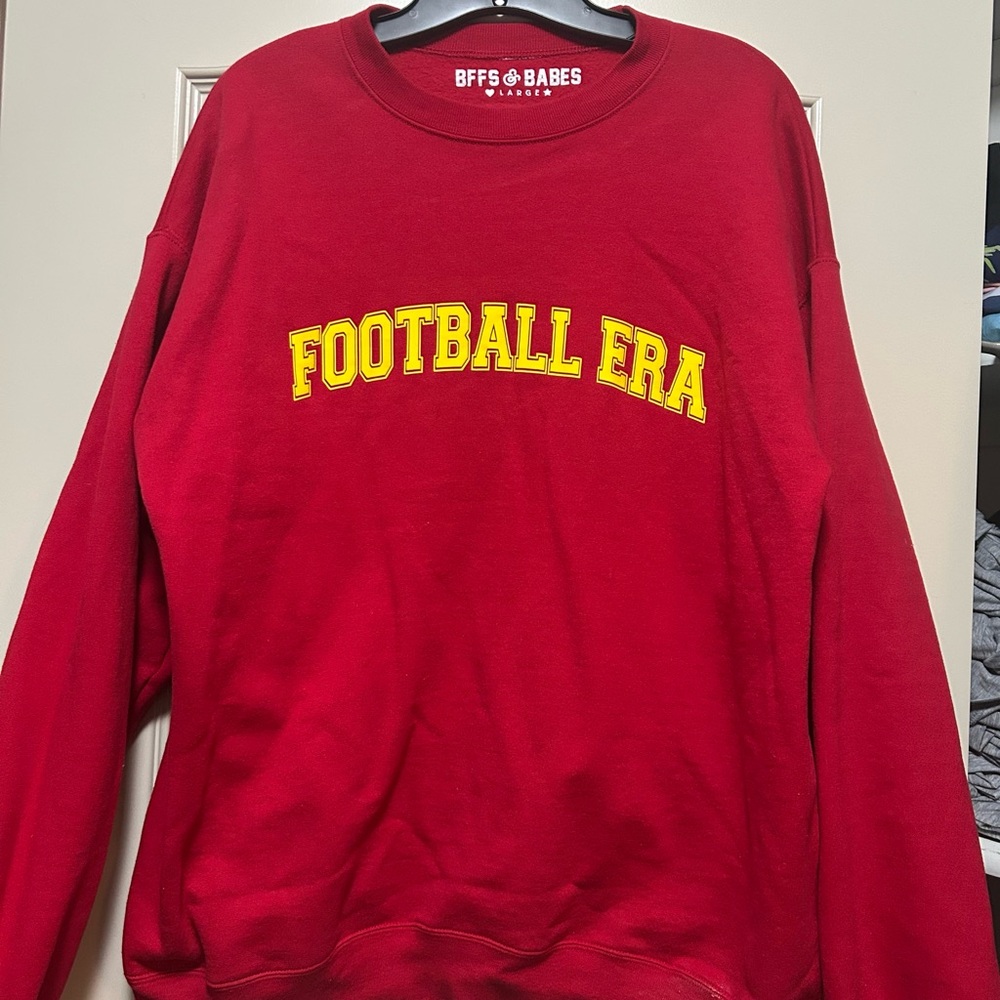 Chiefs Red Football Era Women's Sweatshirt- Taylor Swift